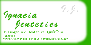ignacia jentetics business card